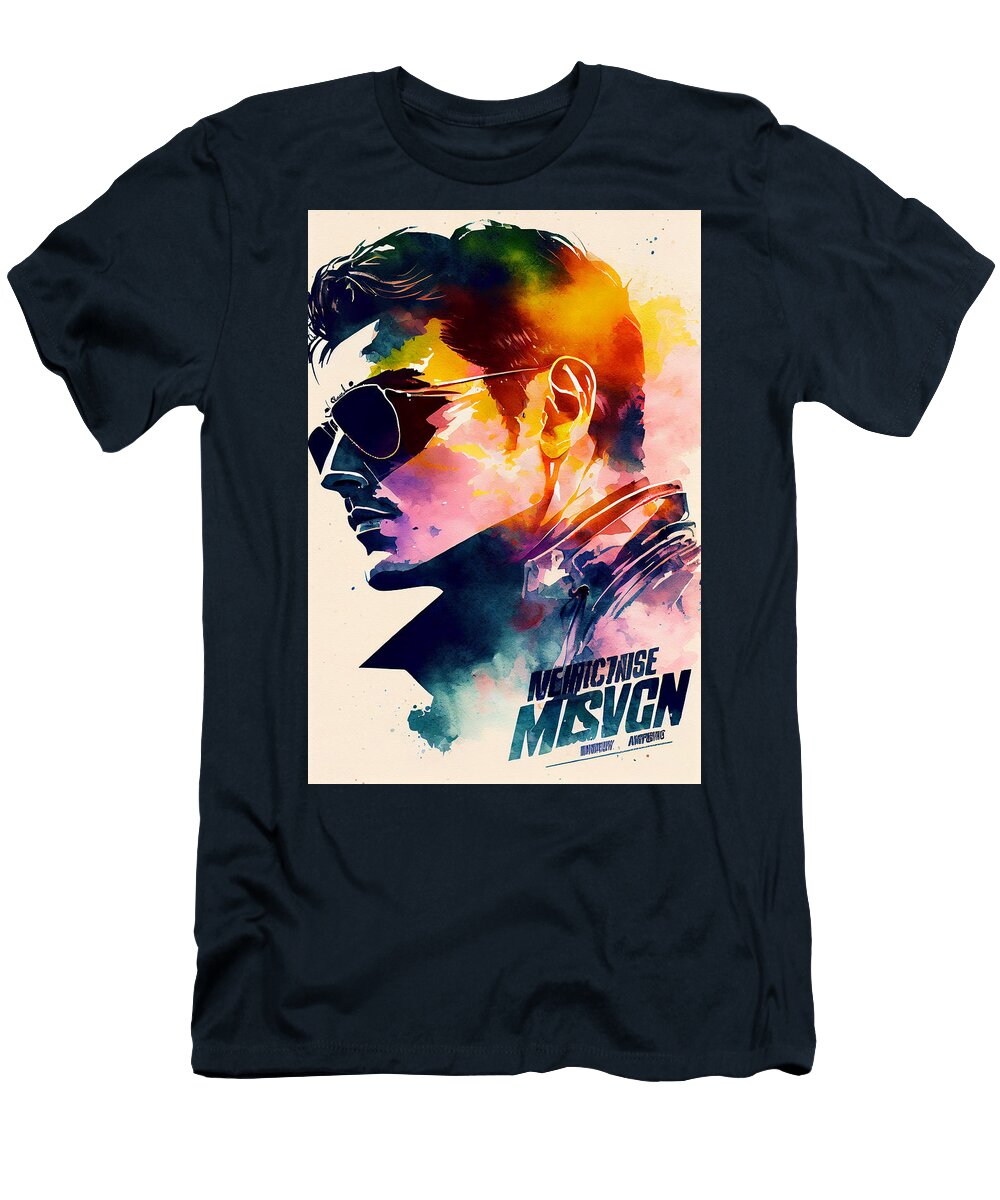 Top Gun Maverick Minimalistic Movie Poster Wate By Asar Studios Celestial Images T-Shirt