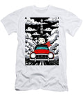 Toyota Publica Toon Character Driving a Red Toyota Publica Through Clouds Lowell Harann T-Shirt