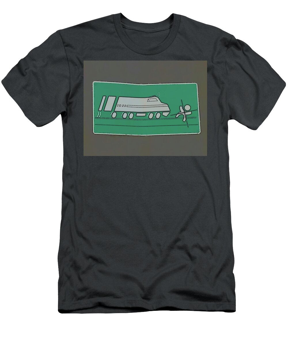 Train Danger Sign Amy Sorvillo T-Shirt