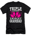 Triple Blessed Triplet Granddad Pregnancy Baby Shower Dhbubble T-Shirt