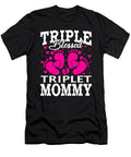 Triple Blessed Triplet Mommy Pregnancy Baby Shower Dhbubble T-Shirt