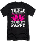 Triple Blessed Triplet Pappy Pregnancy Baby Shower Dhbubble T-Shirt
