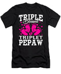 Triple Blessed Triplet Pepaw Pregnancy Baby Shower Dhbubble T-Shirt