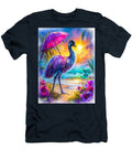 Tropical Scene Emu Large Emu a Bush Bubbly with an Umbrella Striding C Colorful Bird Raining Day Elmer Powers T-Shirt