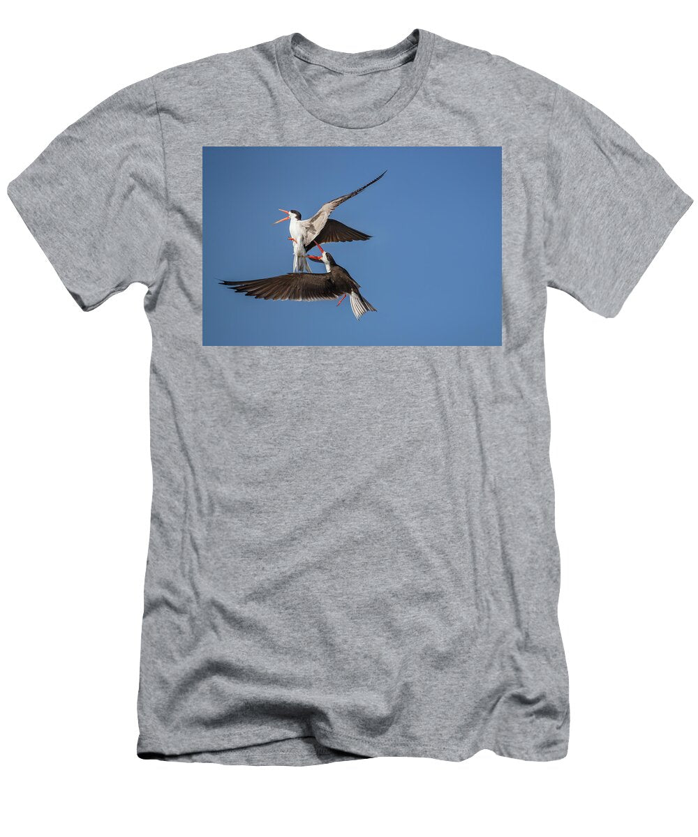 Two African Skimmers in Flight Displaying Aggressive Ann Steve Toon Natureplcom T-Shirt