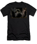Two Cape Buffalo Bulls Sparring At Night Zimanga Game Ann Steve Toon Natureplcom T-Shirt