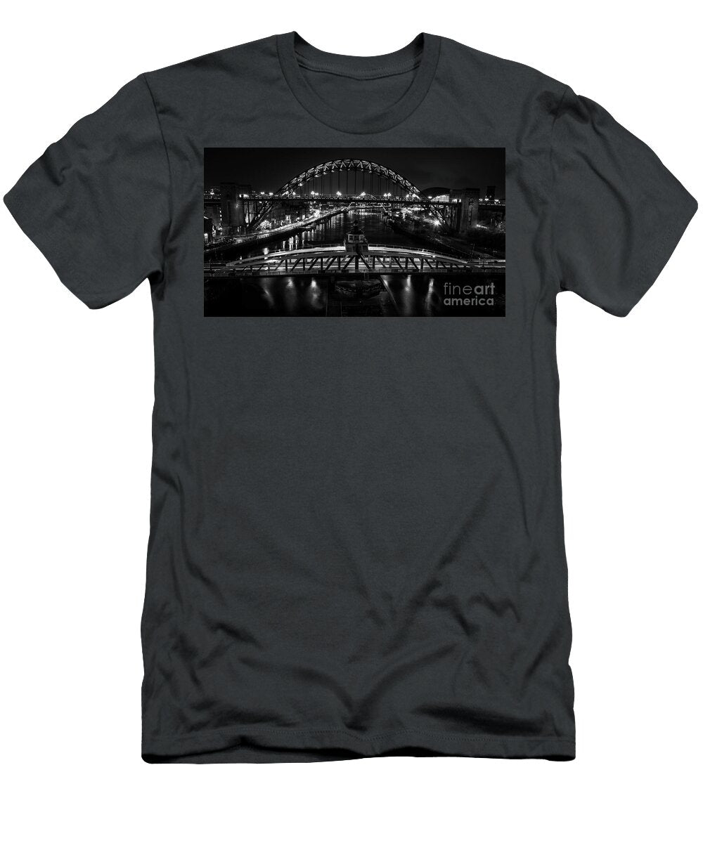 Tyne and Swing Bridges At Night Andrew Pounder T-Shirt