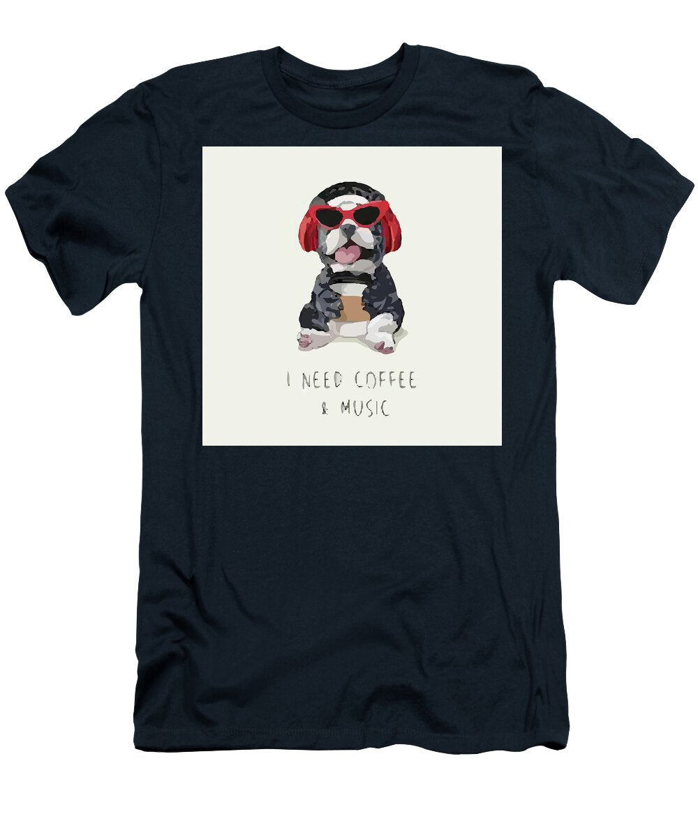 Typography Slogan Toon Dog Adorable Pet Poster Chapman Dan T-Shirt