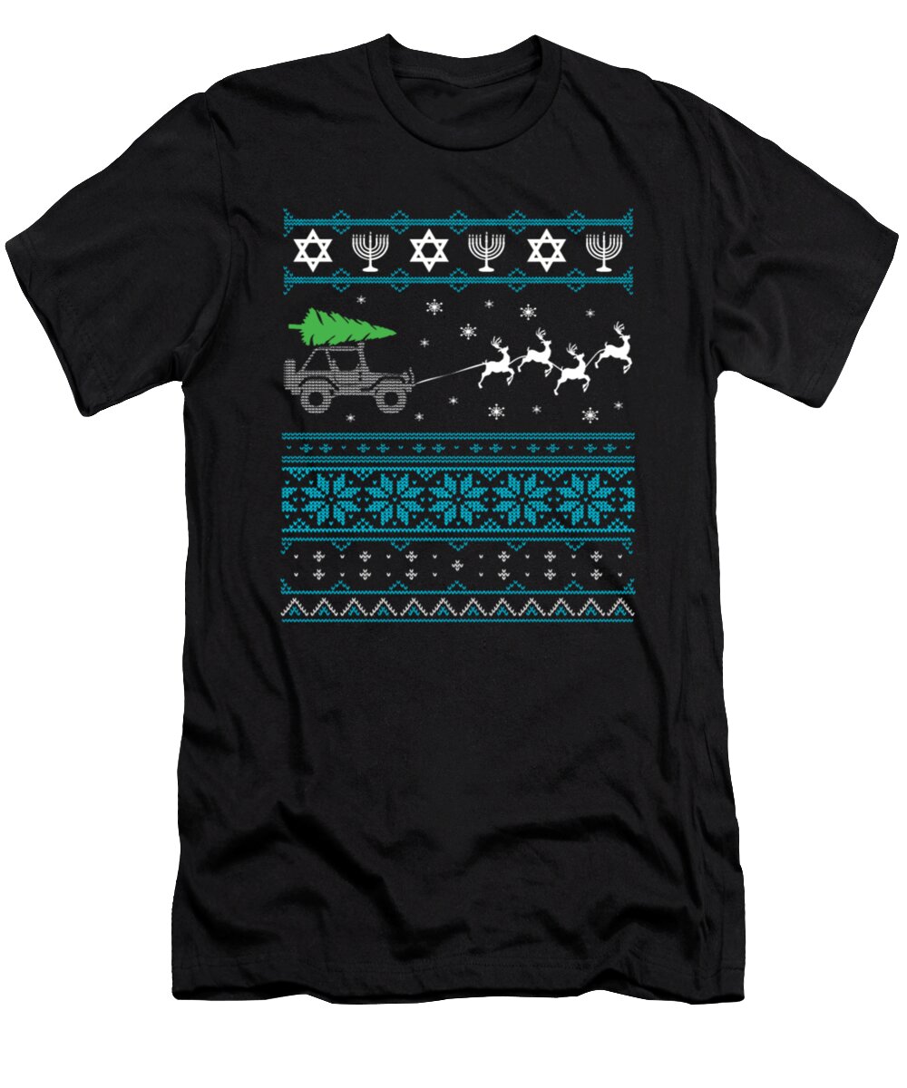 Ugly Christmas Jeep with Tree and Reindeers Tinh Tran Le Thanh T-Shirt