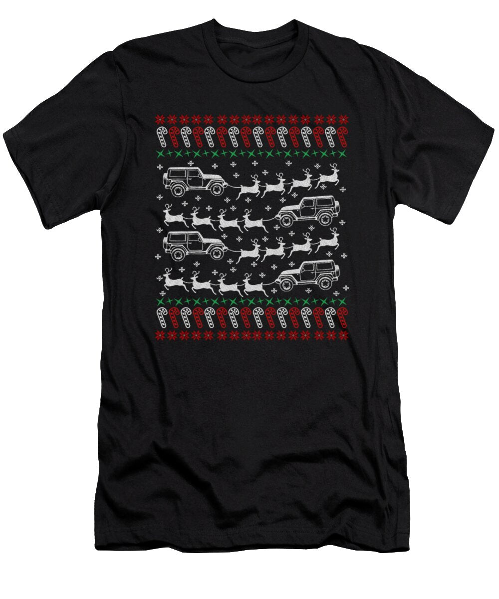 Ugly Christmas Jeeps with Reindeers Tinh Tran Le Thanh T-Shirt