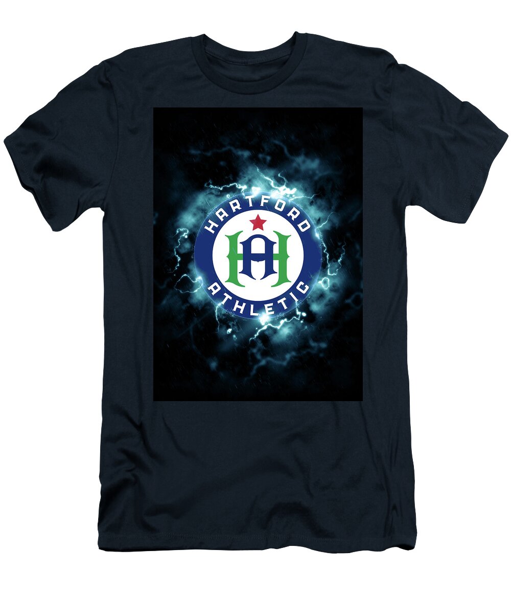 United Soccer League Red Lighting Blue Hartford Athletic Leith Huber T-Shirt