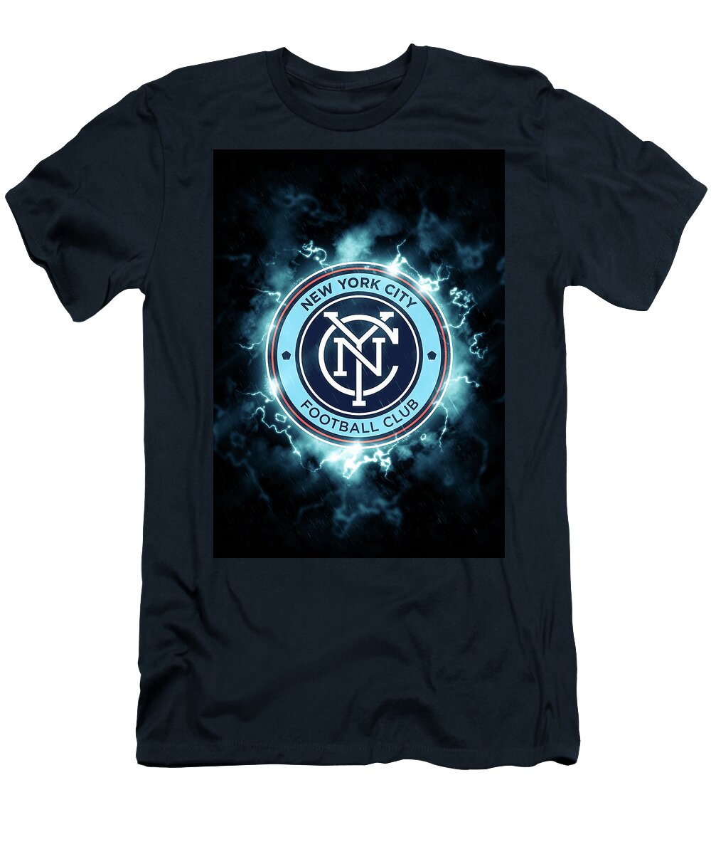 United Soccer League Red Lighting Blue New York City Fc Leith Huber T-Shirt