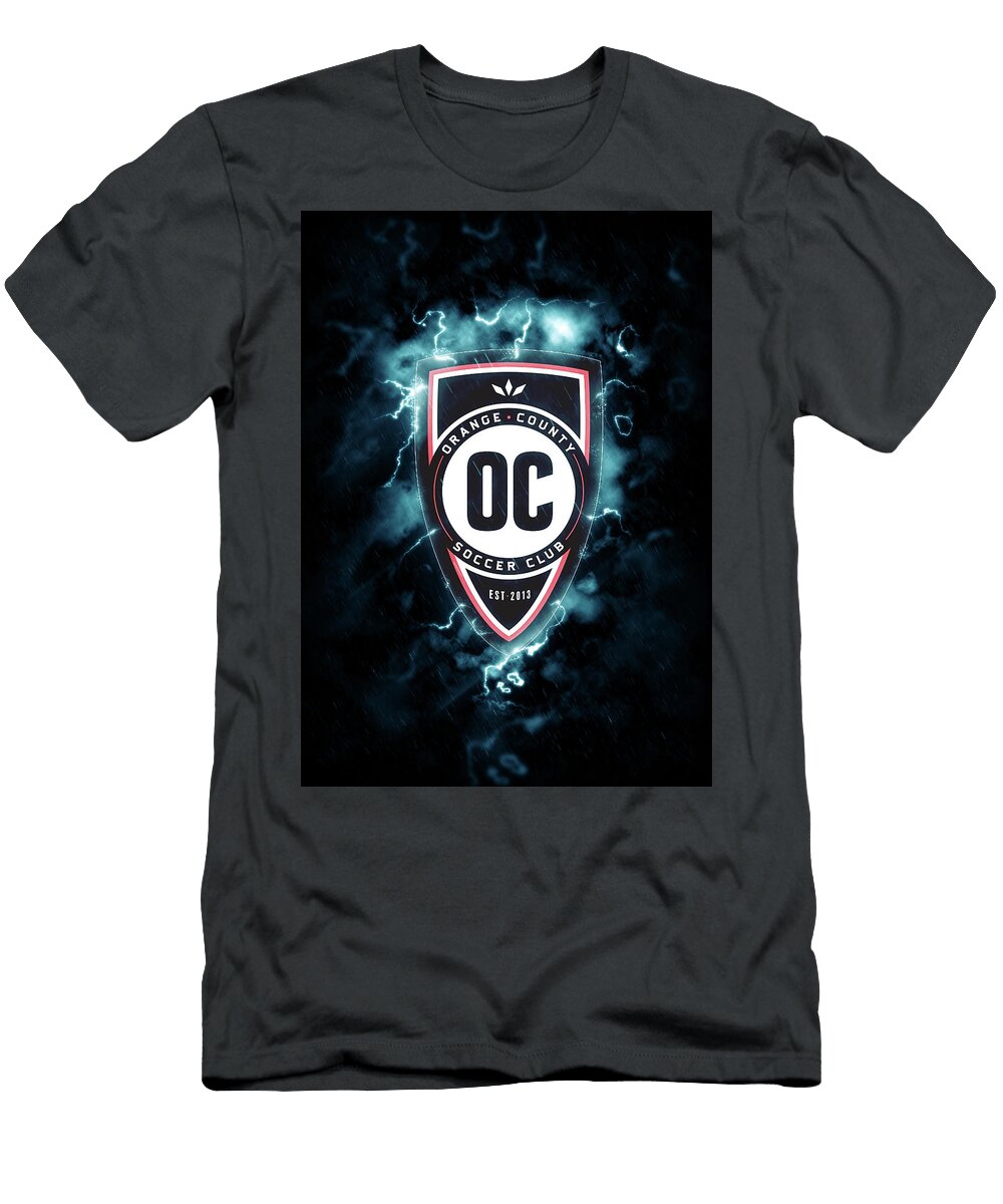 United Soccer League Red Lighting Blue Orange County Sc Leith Huber T-Shirt