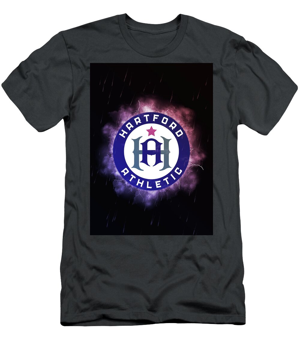 United Soccer League Red Lighting Red Hartford Athletic Leith Huber T-Shirt