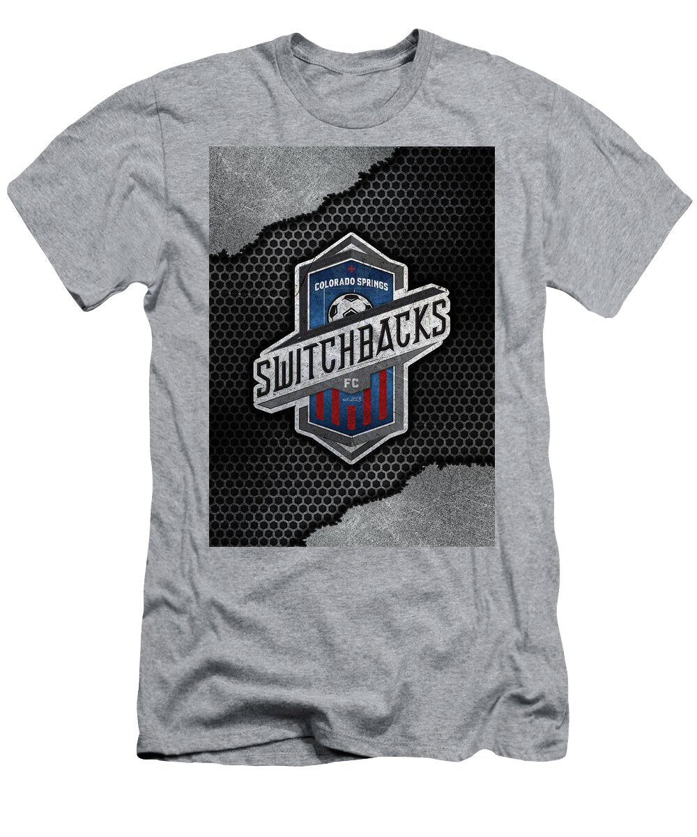 United Soccer League Red Metal Art Colorado Springs Switchbacks Fc Leith Huber T-Shirt