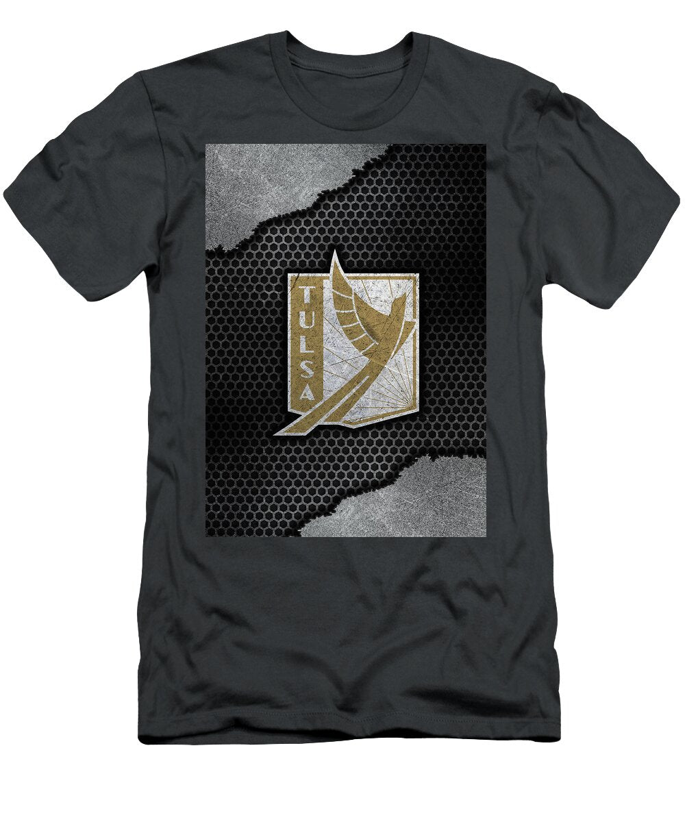United Soccer League Red Metal Art Fc Tulsa Leith Huber T-Shirt