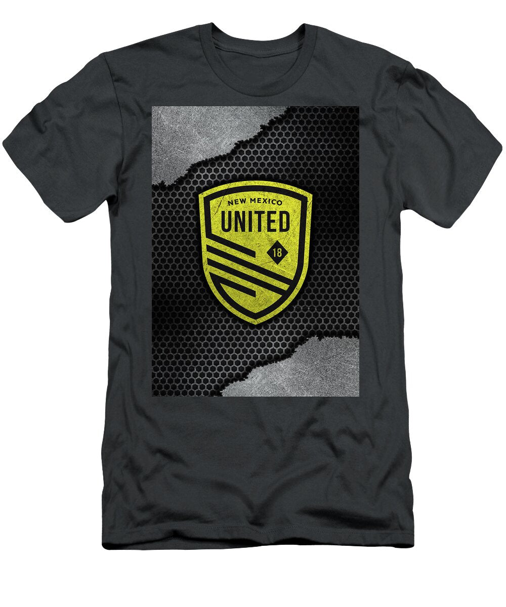 United Soccer League Red Metal Art New Mexico United Leith Huber T-Shirt