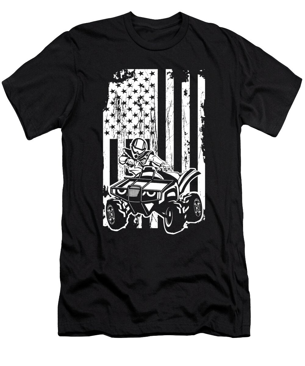 USA Flag Quad Racing Atv Rider Offroad Gift Thomas Larch T-Shirt