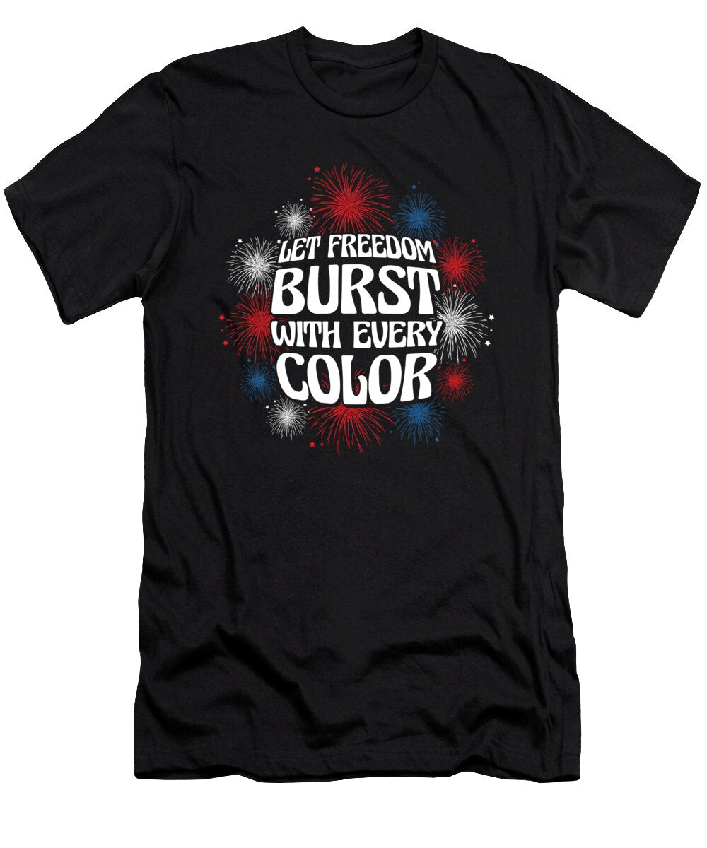 USA Independence Patriotic American Flag Fireworks Toms Store T-Shirt