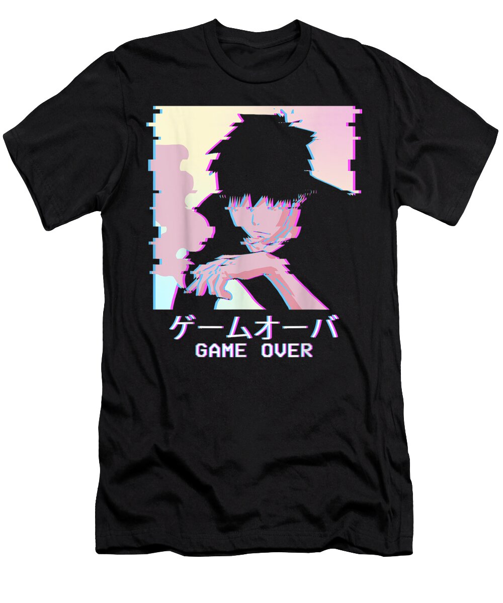 Vaporwave Aesthetic Sad Anime Boy Game Over Japanese Lofi Dnt Prints T-Shirt