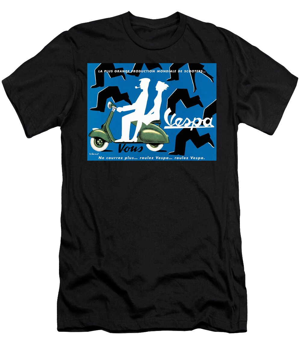 Vespa Scooter 1950s Ad Big 88 Artworks T-Shirt