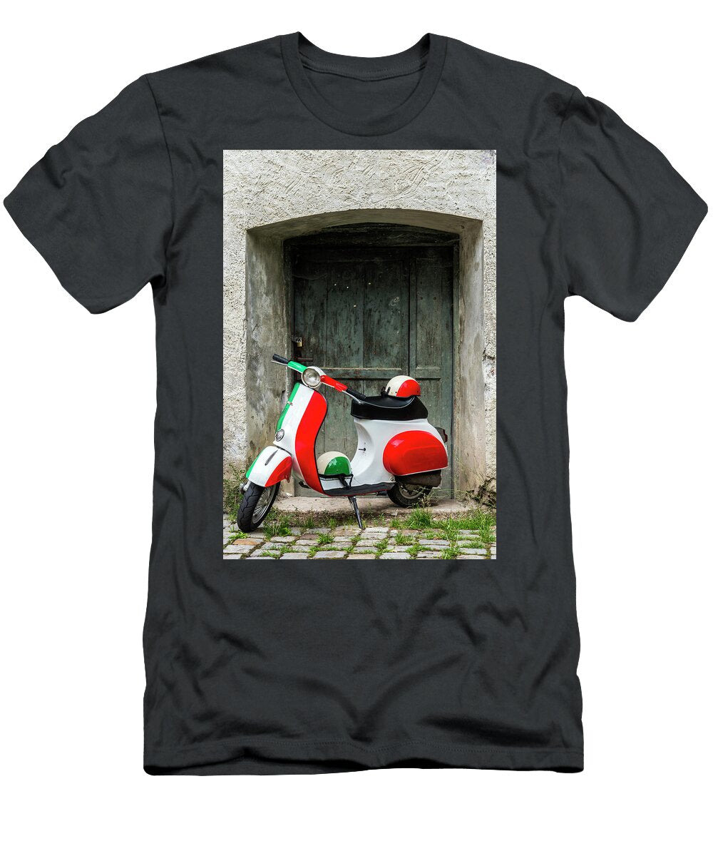 Vespa Scooter Painted in Italian Flag Colors Stefano Politi Markovina T-Shirt