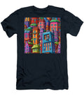 Vibrant Cityscape with Seated Figure Elisabet Bondesson T-Shirt