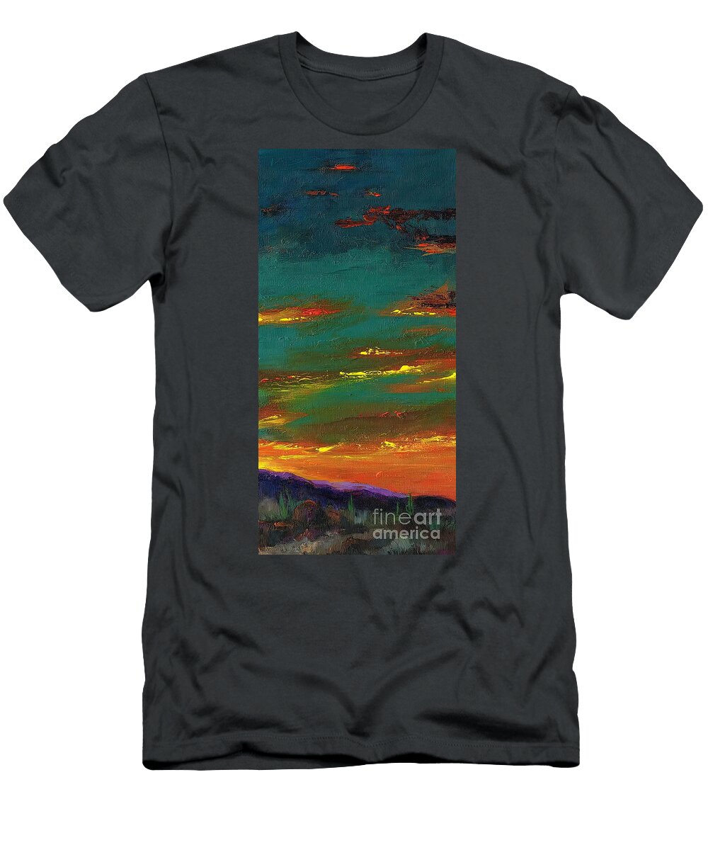 Vibrant Sunset Over Mountains Maverick Hadley T-Shirt