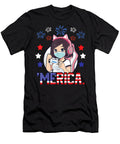 Video Game 4th of July Anime Girl Face Mask Fireworks Girls Dnt Prints T-Shirt