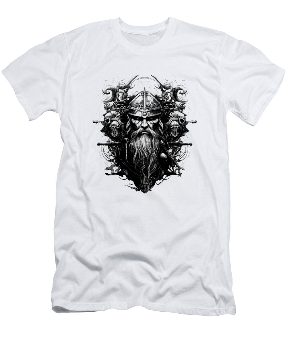Viking Warrior Detailed Tattoo Style Artwork Loose Goose Tattoos T-Shirt