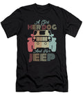Vintage a Girl Her Dog and Her Jeep Tinh Tran Le Thanh T-Shirt