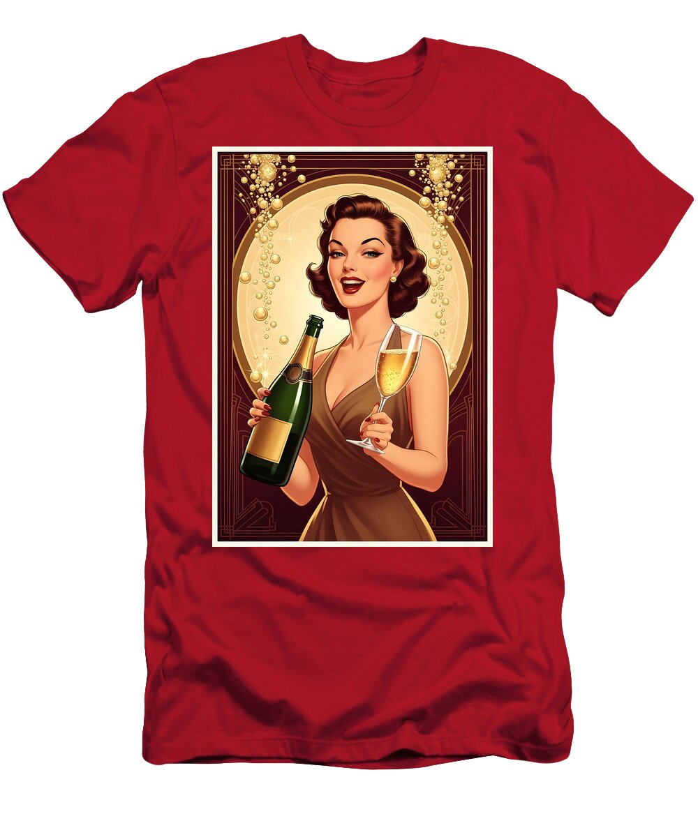Vintage Bubbly Pin Up Poster Dale Kincaid T-Shirt