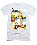 Vintage Vespa Ad Remastered Larry Lamb T-Shirt