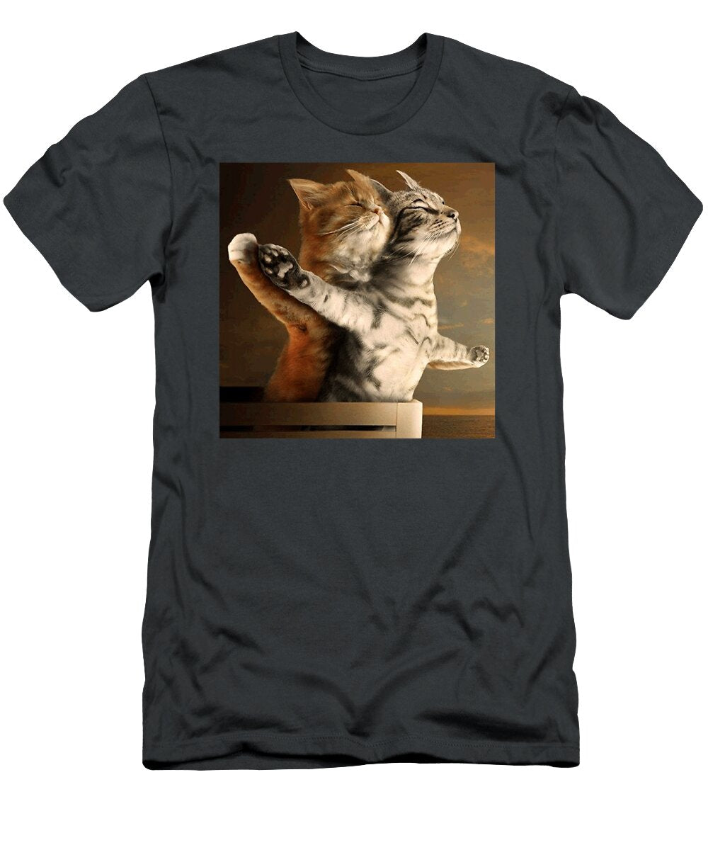 Vintage Wacky Cat Funny Kitten Couple Gen Z Meme Zyneu Gangd T-Shirt