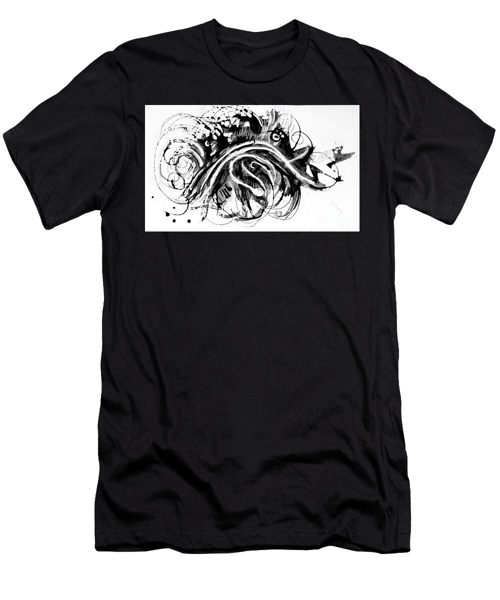 Virus Bug Abstract Black White Patty Donoghue T-Shirt
