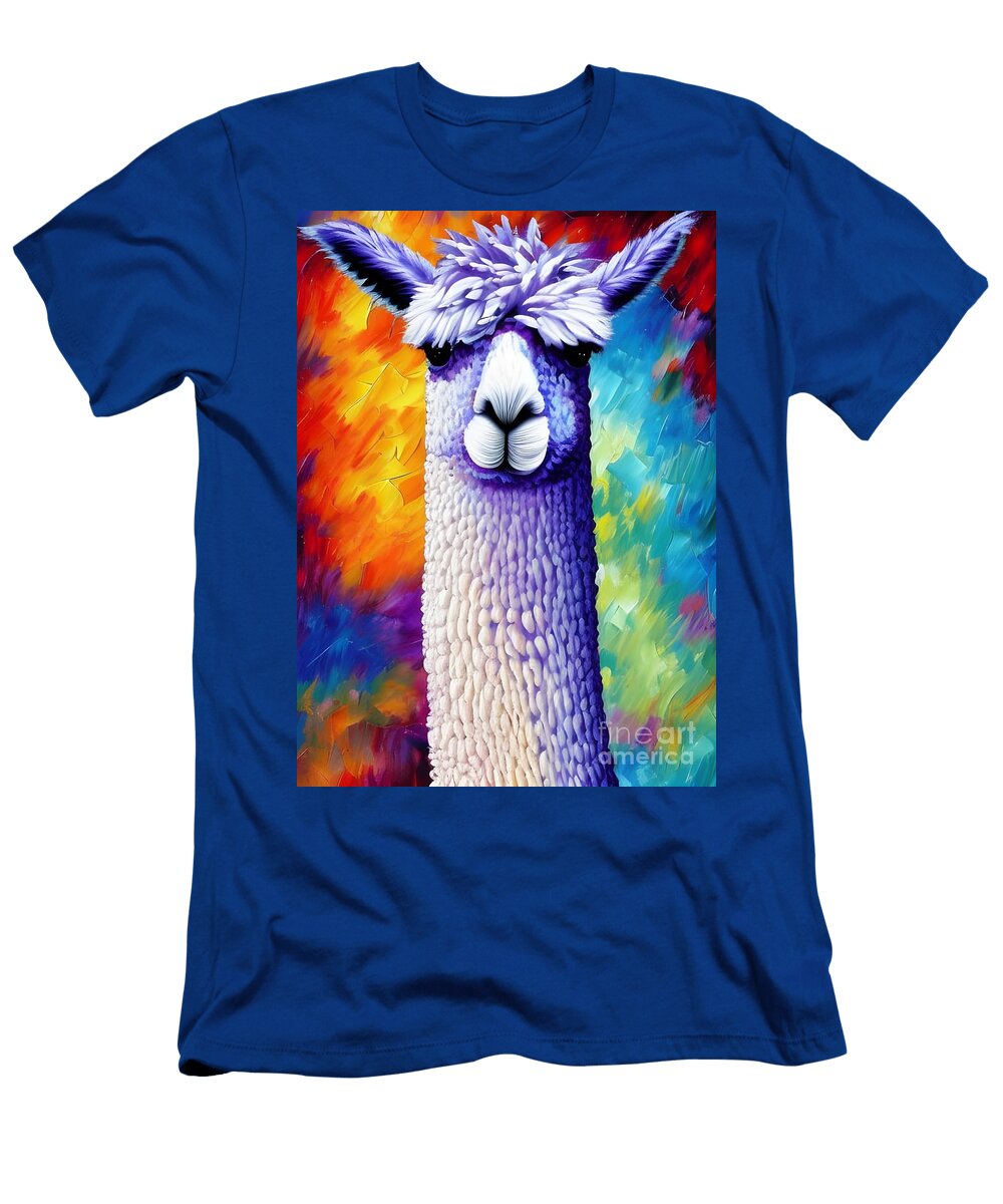 Vividly Painted Peruvian Alpaca Sen Tinel T-Shirt