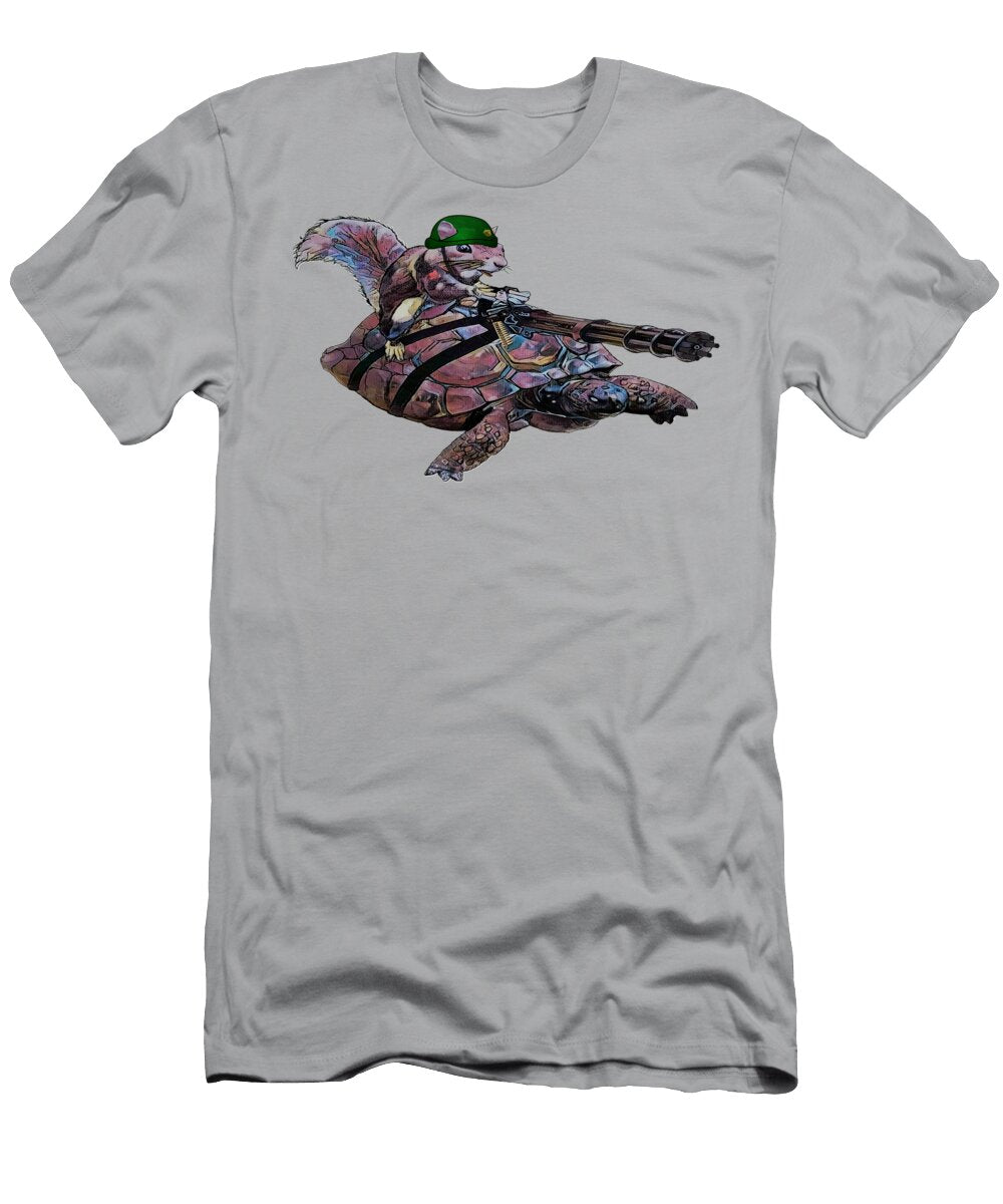 Wacky Backyard Battle Animal Squirrel Turtle Gamer Geek Warfare David Mckinney T-Shirt