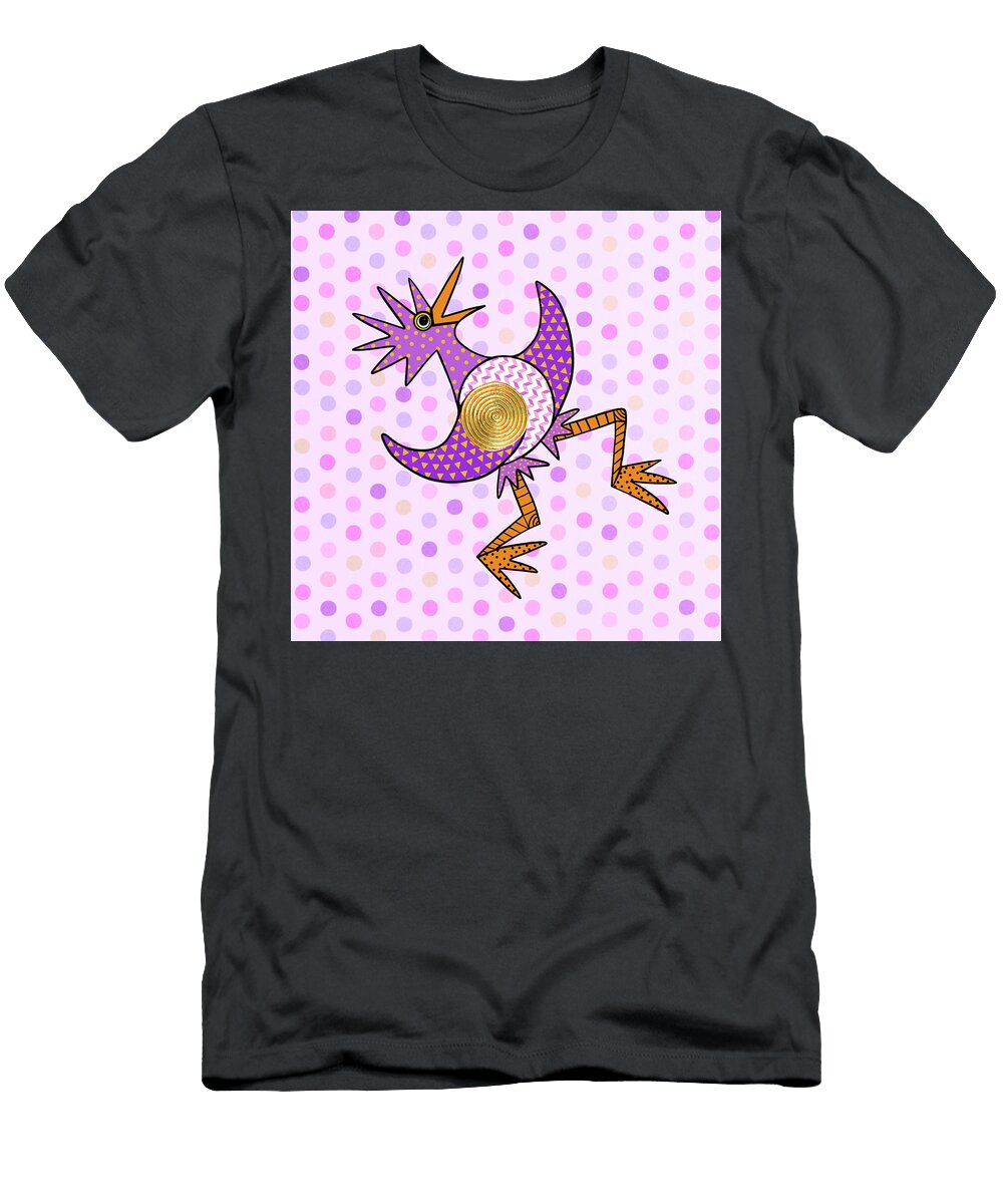 Wacky Bird on Pastel Dots Ann Hanson T-Shirt