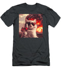 Wacky Cat Holding Wine Selfi with Fire Funny Zyneu Gangd T-Shirt