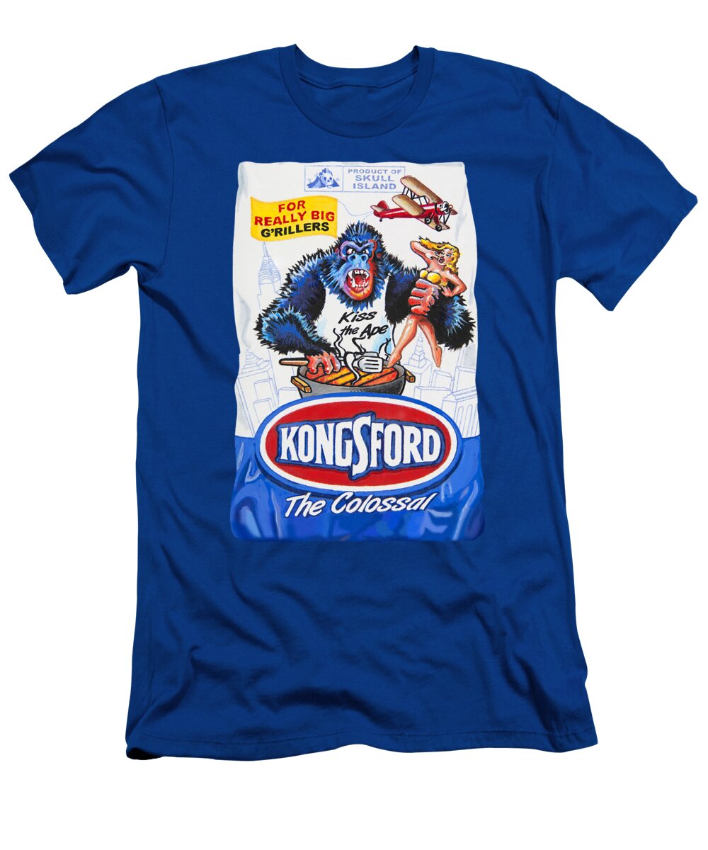 Wacky Package Kongsford Charcoal for Really Big Grillers Glen Evans T-Shirt