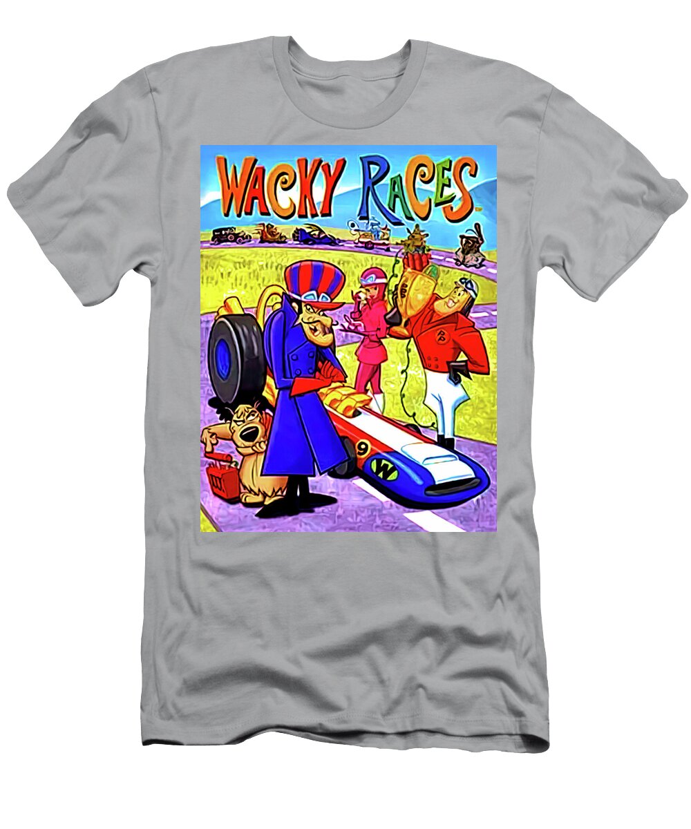 Wacky Races 1968 Tv Series Painting John Straton T-Shirt