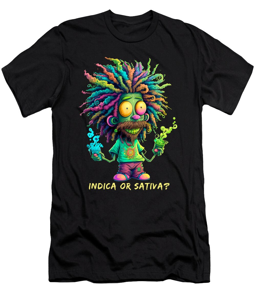 Wacky Weed Indica or Sativa Design Eclectic Arts Studio T-Shirt