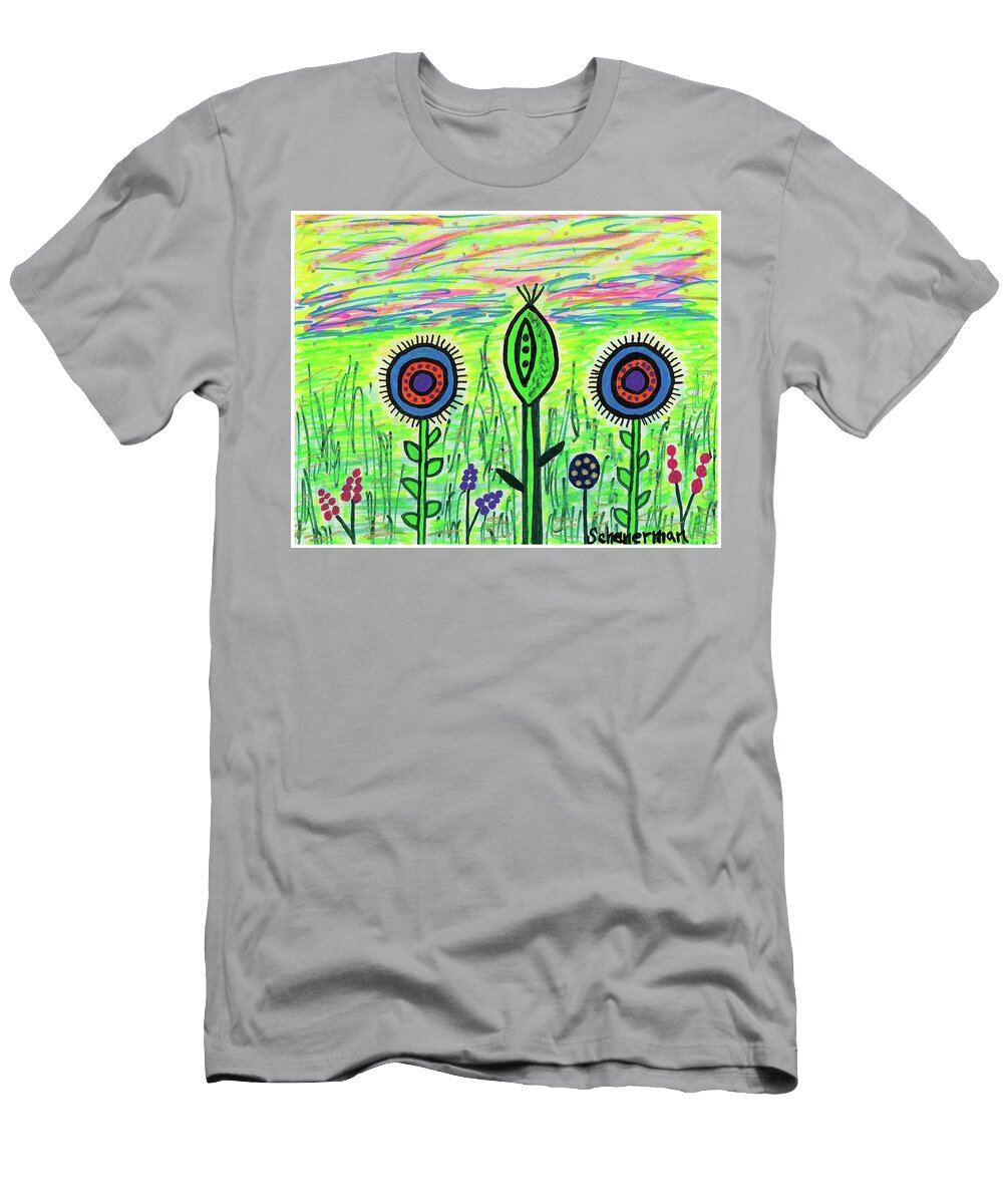 Wacky Wildflowers in the Setting Summer Sun Susan Schanerman T-Shirt