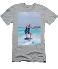 Wakeboarder Catching Some Air Over the Boats Wake Dejavu Designs T-Shirt