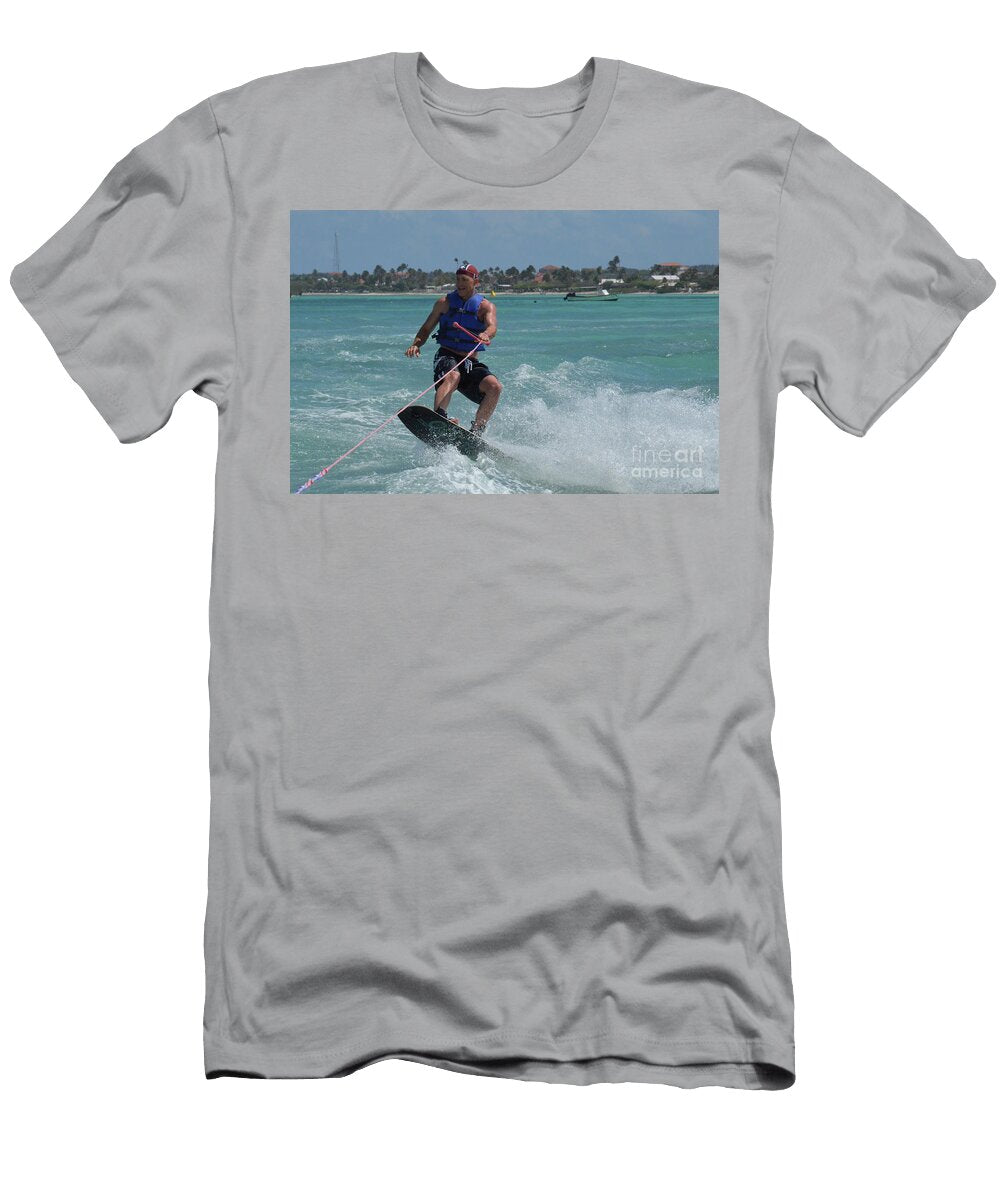 Wakeboarding Guy Catching a Little Air in Aruba Dejavu Designs T-Shirt