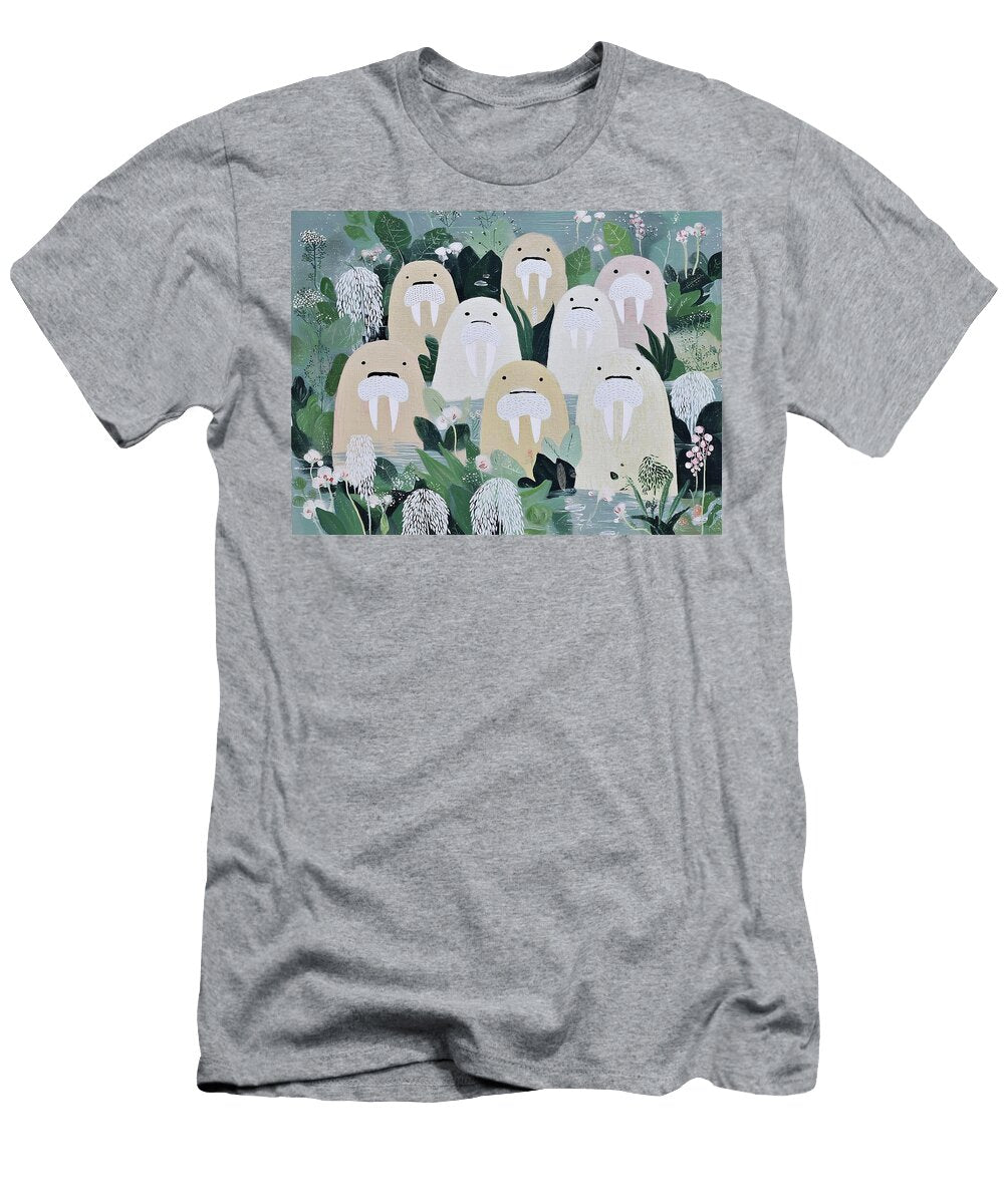 Walruses in a Garden Scene Fabrizio Cassetta T-Shirt