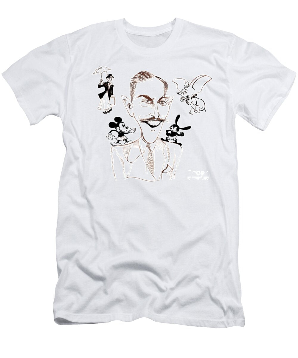 Walt Disney American Film Producer Business Magnate Cartoonist and Animator Caricatured with Mary Poppins Neale Osborne T-Shirt