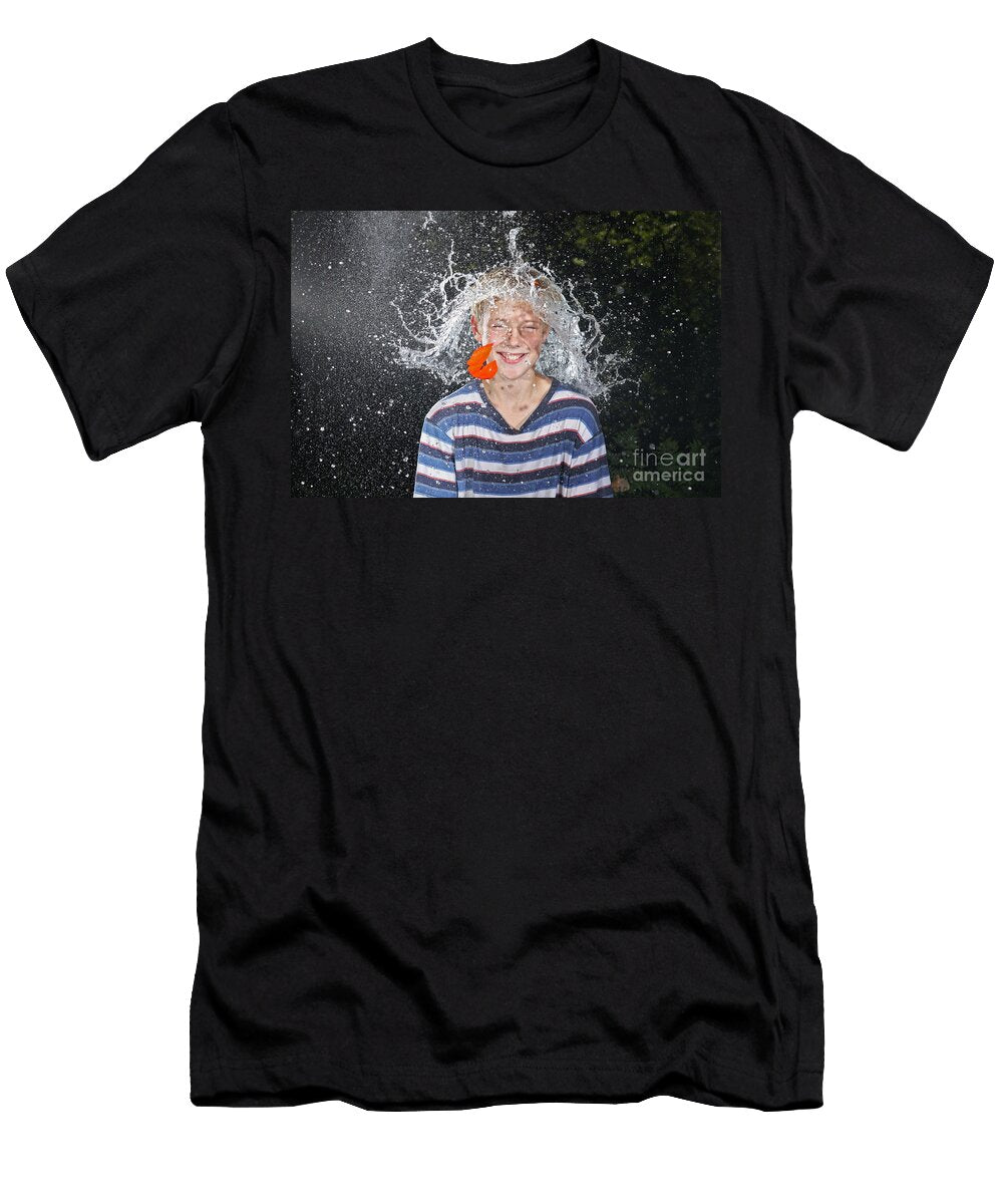 Water Balloon Popped Above Boys Head Ted Kinsman T-Shirt