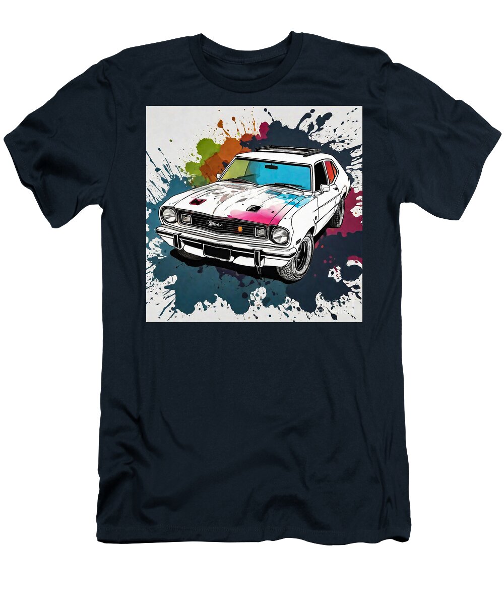 Watercolor Car Ford Maverick Grabber Ink 572 Clark Leffler T-Shirt