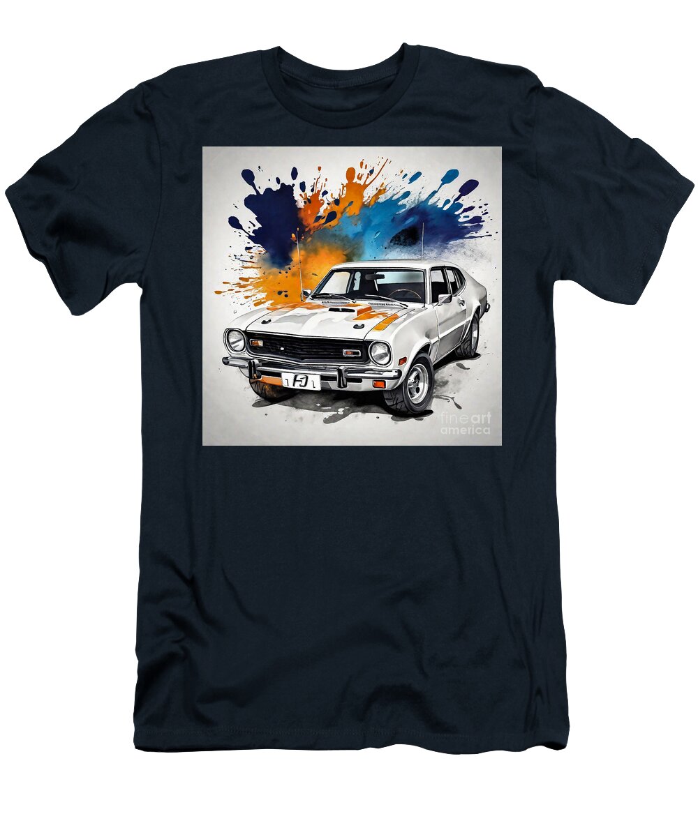 Watercolor Car Ford Maverick Sprint Ink 574 Clark Leffler T-Shirt